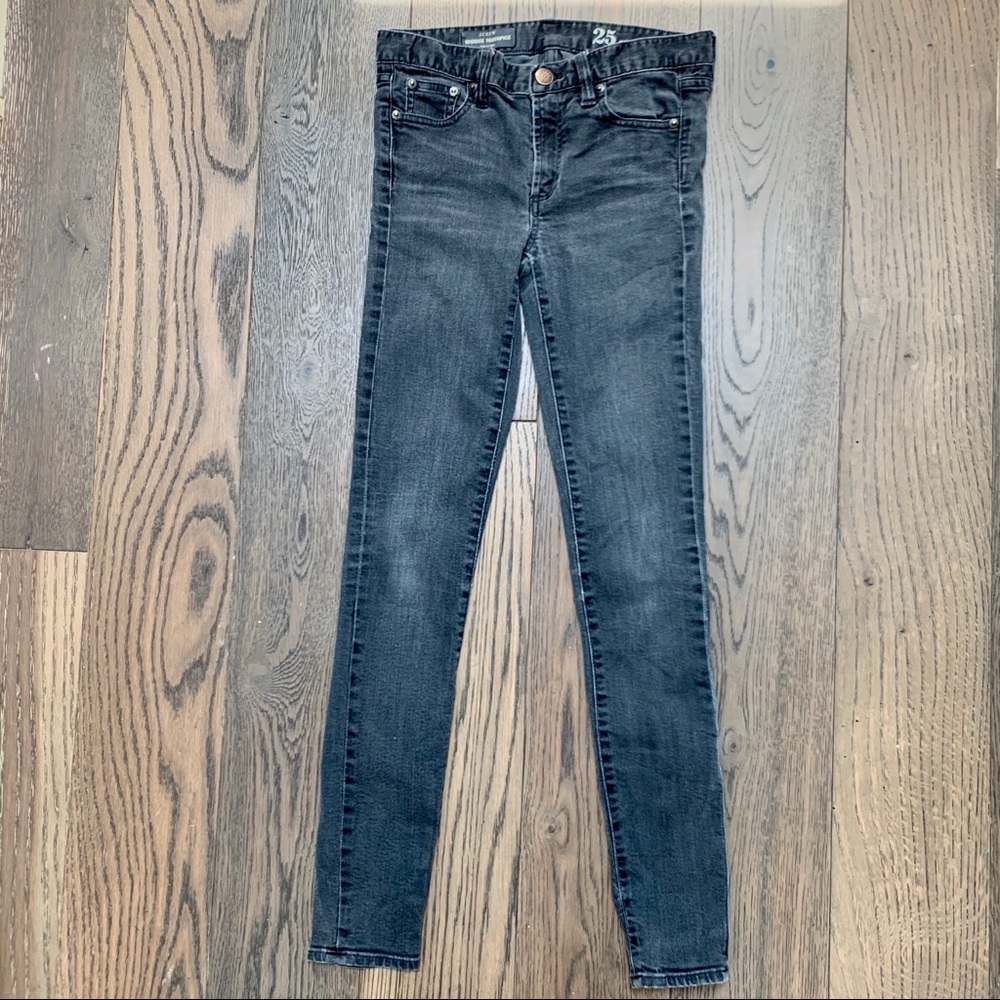 J. Crew Black Wash Mid-Rise Skinny Jeans